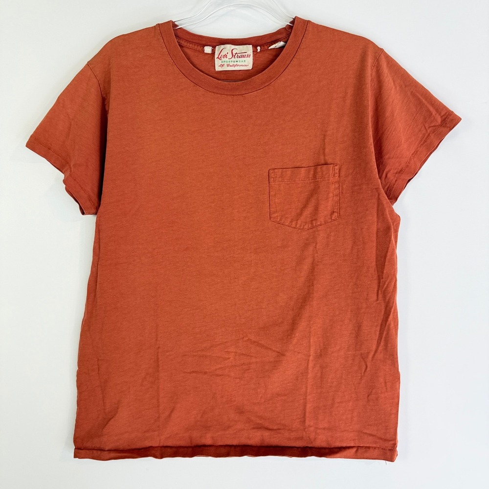Levi Strauss Sportswear Pocket T-Shirt Mens L Orange Vintage Style 40850-0091